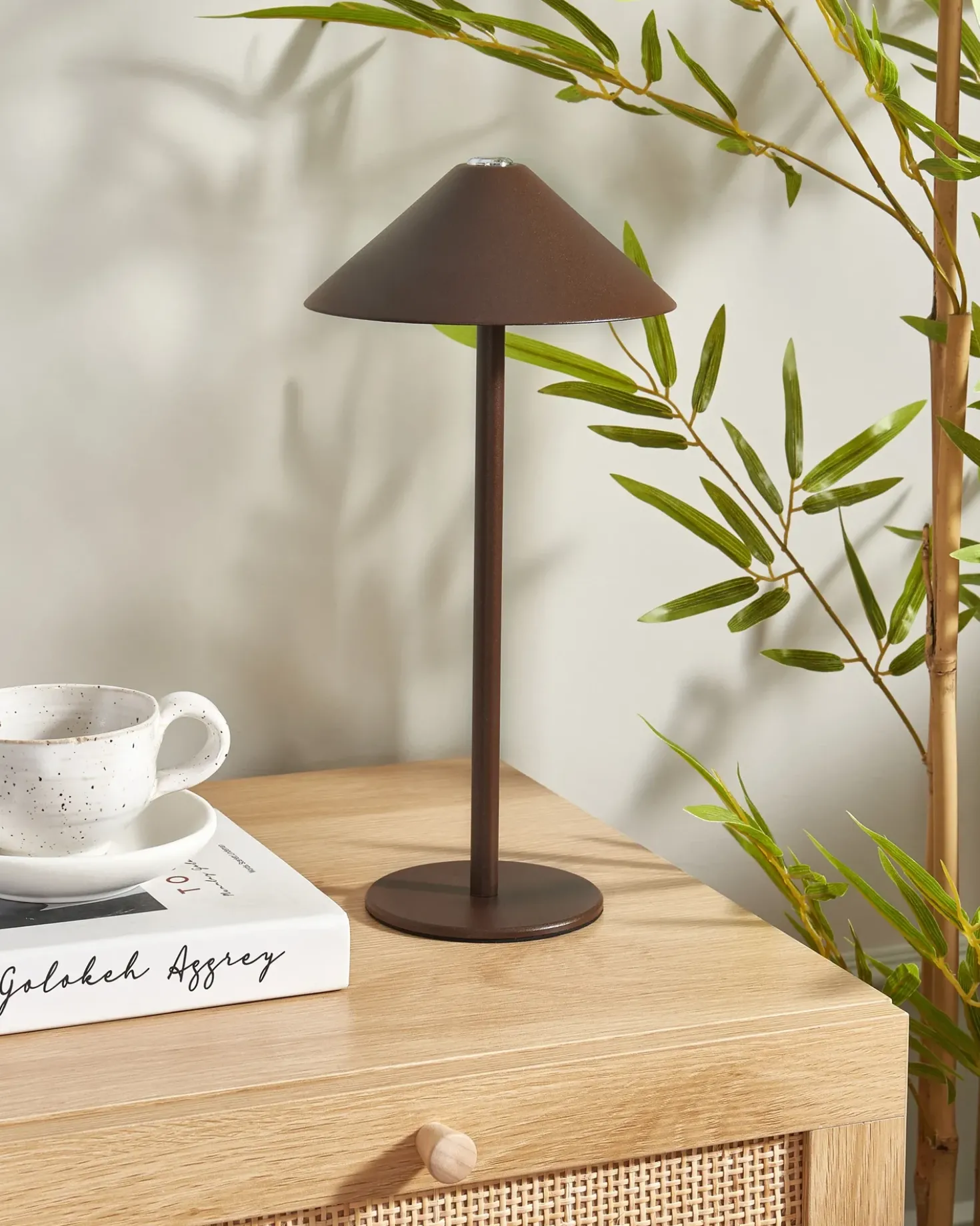 Trådløs LED-bordlampe FRANCOLI Med dæmpning Metal Brun