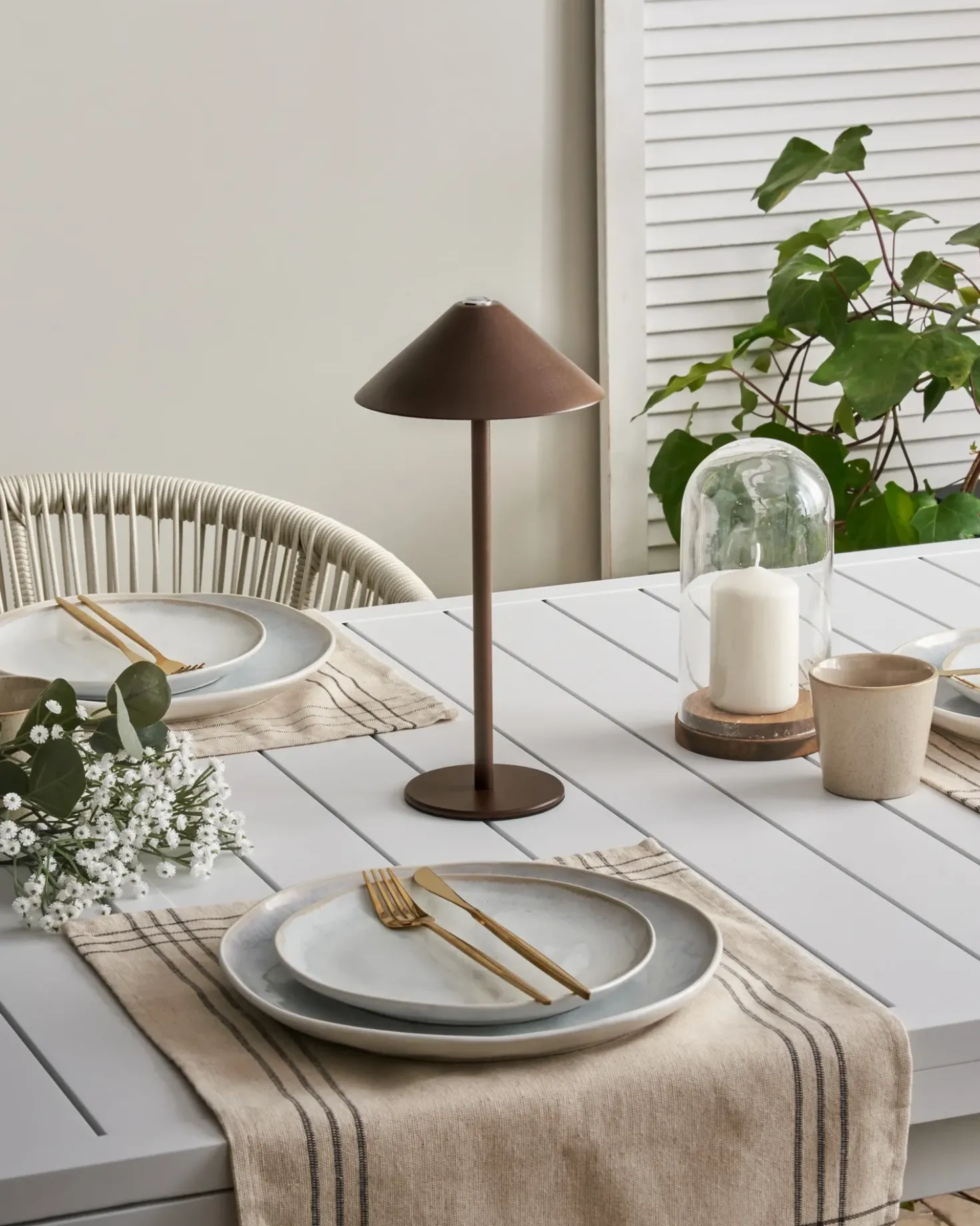 Trådløs LED-bordlampe FRANCOLI Med dæmpning Metal Brun