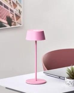 Trådløs LED-bordlampe GUDER Med dæmpning Metal Lyserød