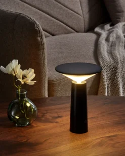 Trådløs LED-bordlampe LEVIRA Med dæmpning Metal Sort