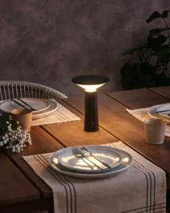 Trådløs LED-bordlampe LEVIRA Med dæmpning Metal Sort