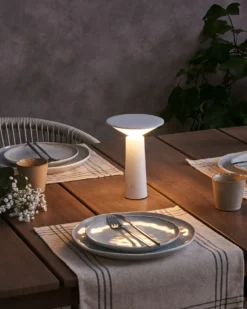 Trådløs LED-bordlampe LEVIRA Med dæmpning Metal Hvid