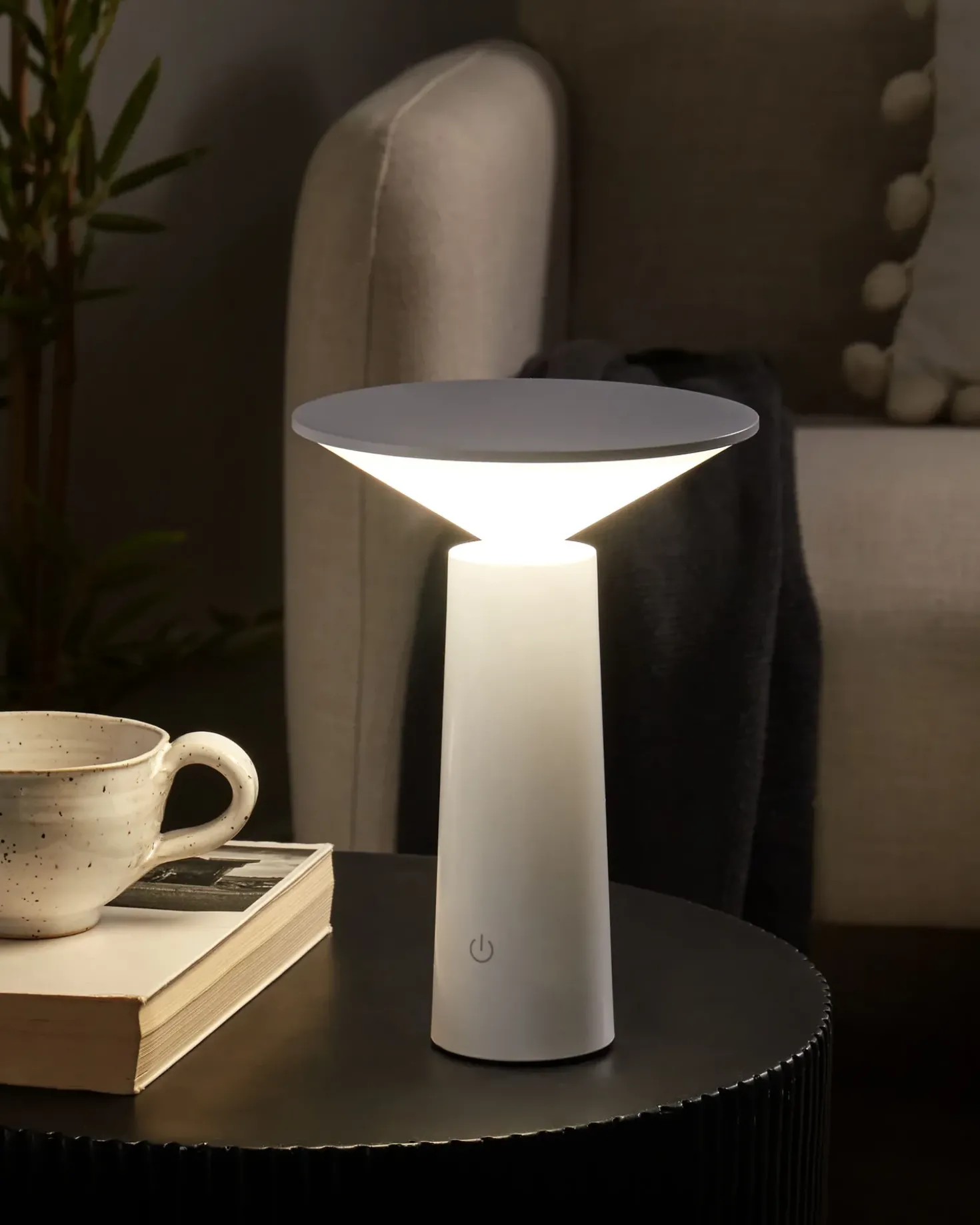 Trådløs LED-bordlampe LEVIRA Med dæmpning Metal Hvid