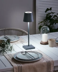 Trådløs LED-bordlampe VALIRA Med dæmpning Metal Mørkegrå