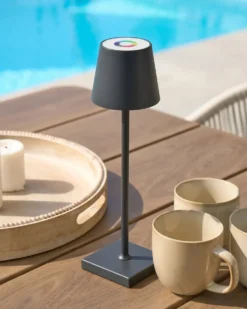 Trådløs LED-bordlampe VALIRA Med dæmpning Metal Mørkegrå