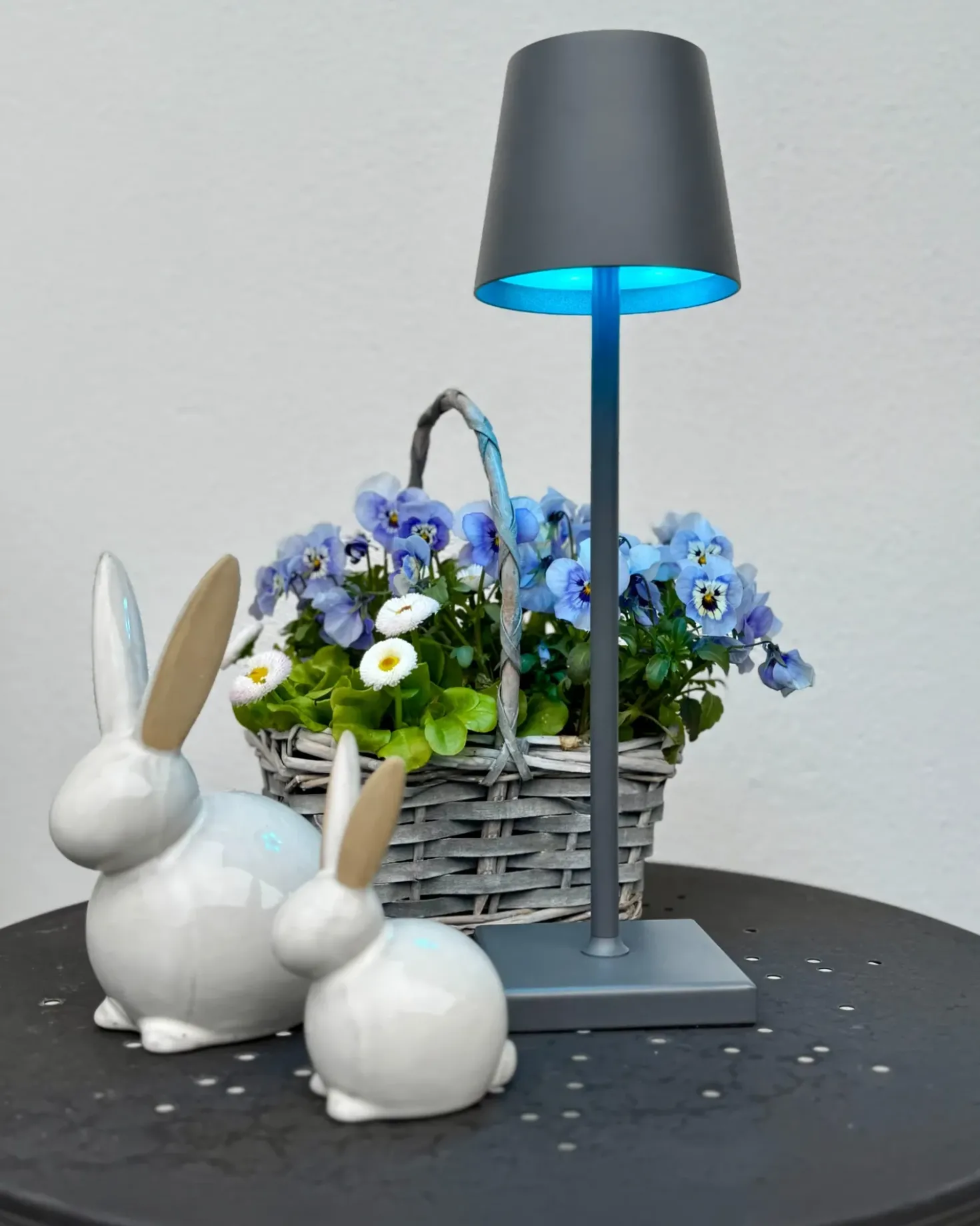 Trådløs LED-bordlampe VALIRA Med dæmpning Metal Mørkegrå