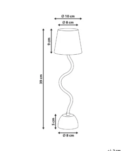 Trådløs LED-bordlampe VOUGA Med dæmpning Metal Sort