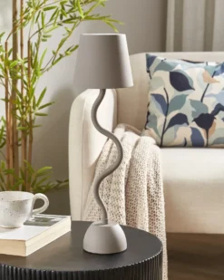 Trådløs LED-bordlampe VOUGA Med dæmpning Metal Beige
