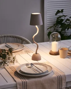 Trådløs LED-bordlampe VOUGA Med dæmpning Metal Beige