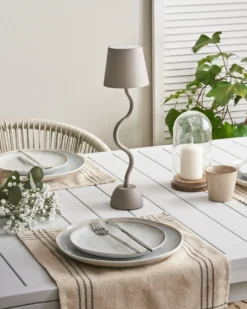 Trådløs LED-bordlampe VOUGA Med dæmpning Metal Beige