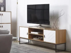 TV-bord NUEVA Lysebrun/hvid