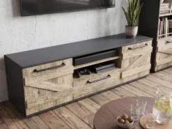 TV-bord SALTER Brun/sort