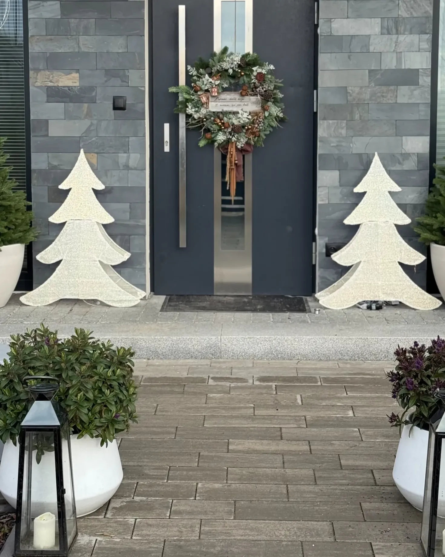Udendørs dekoration LED EDASJON Juletræ 95 cm Hvid