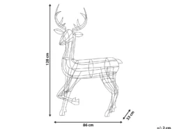 Udendørs dekoration LED MAHLATTI Rensdyr 128 cm Sort