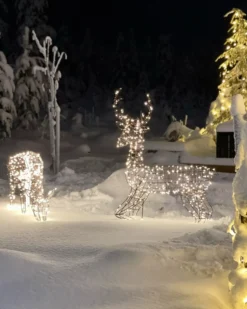 Udendørs dekoration LED MAHLATTI Rensdyr 128 cm Sort