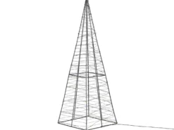 Udendørs dekoration LED PUKSALA Juletræ 60 cm Sølv