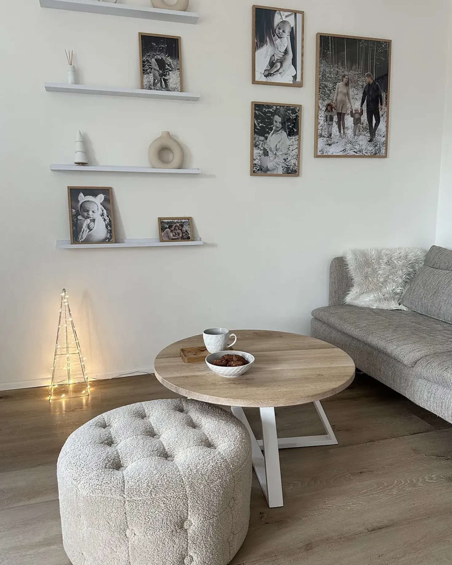 Udendørs dekoration LED PUKSALA Juletræ 60 cm Sølv