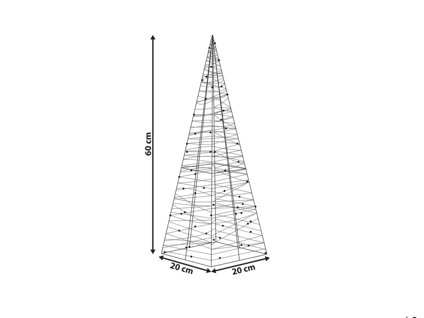 Udendørs dekoration LED PUKSALA Juletræ 60 cm Sølv