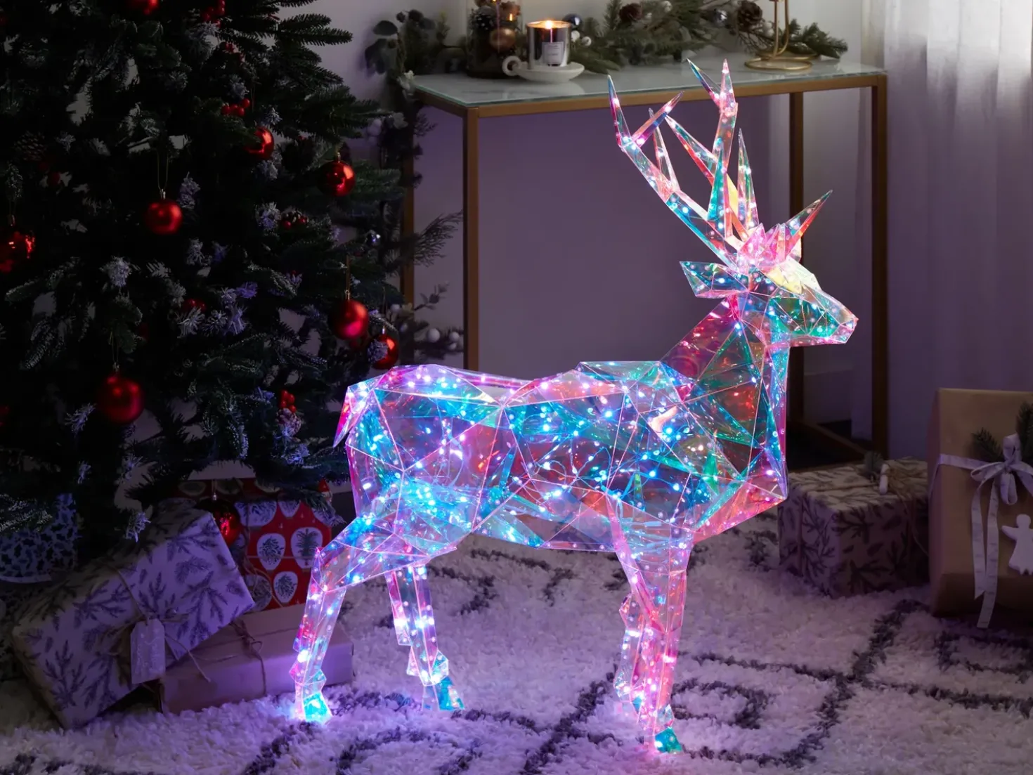 Udendørs dekoration Smart LED med app POLARIS Rensdyr 90 cm Multifarvet