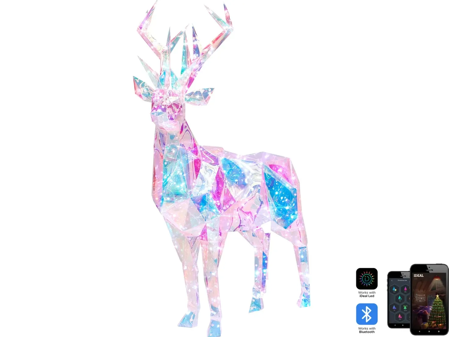 Udendørs dekoration Smart LED med app POLARIS Rensdyr 90 cm Multifarvet