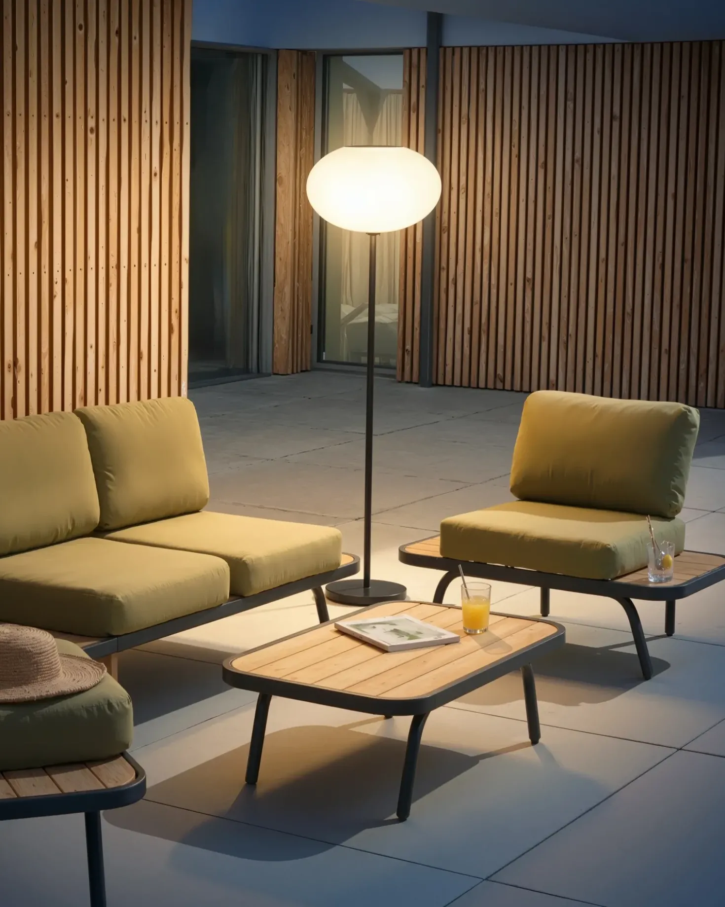 Udendørs solcelle LED-gulvlampe LUMBE Sort