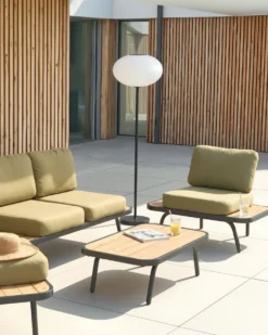 Udendørs solcelle LED-gulvlampe LUMBE Sort