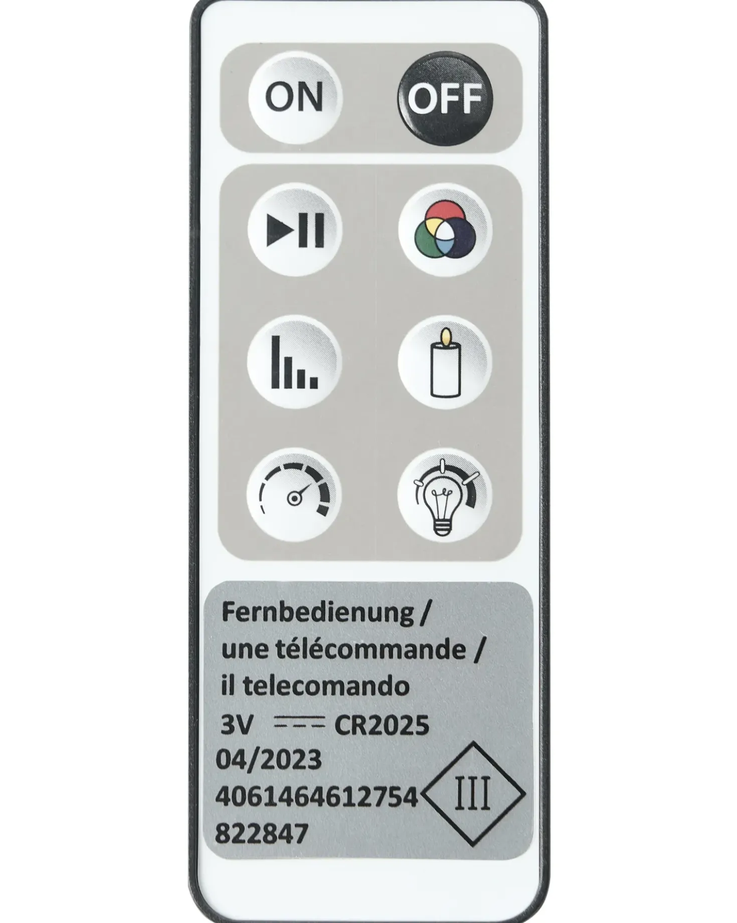 Udendørs solcelle LED-gulvlampe FONESCA Med fjernbetjening Hvid