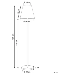 Udendørs solcelle LED-gulvlampe FONESCA Med fjernbetjening Hvid