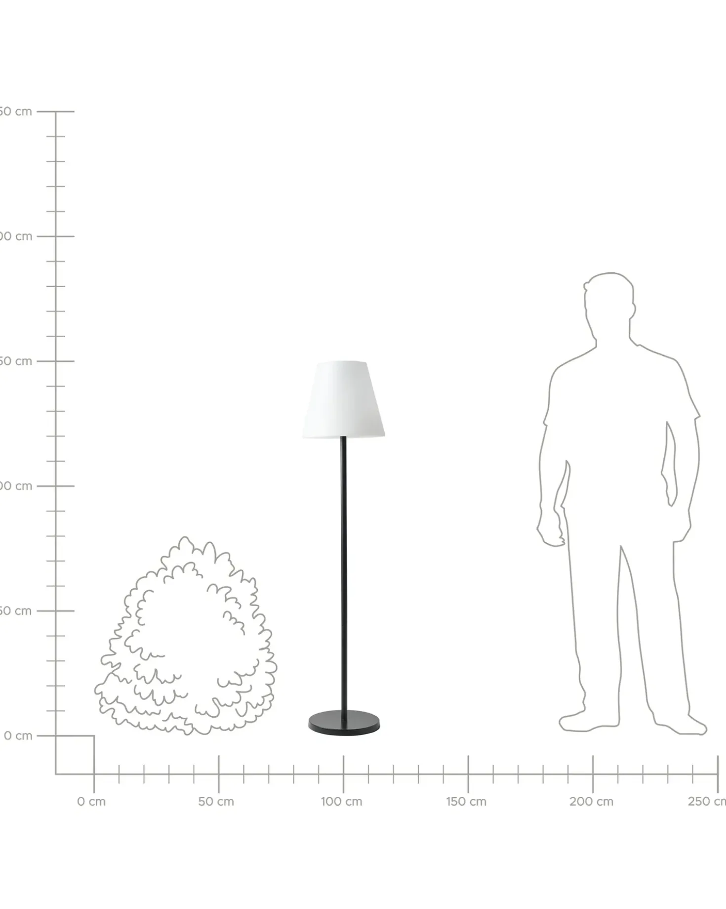 Udendørs solcelle LED-gulvlampe FONESCA Med fjernbetjening Hvid