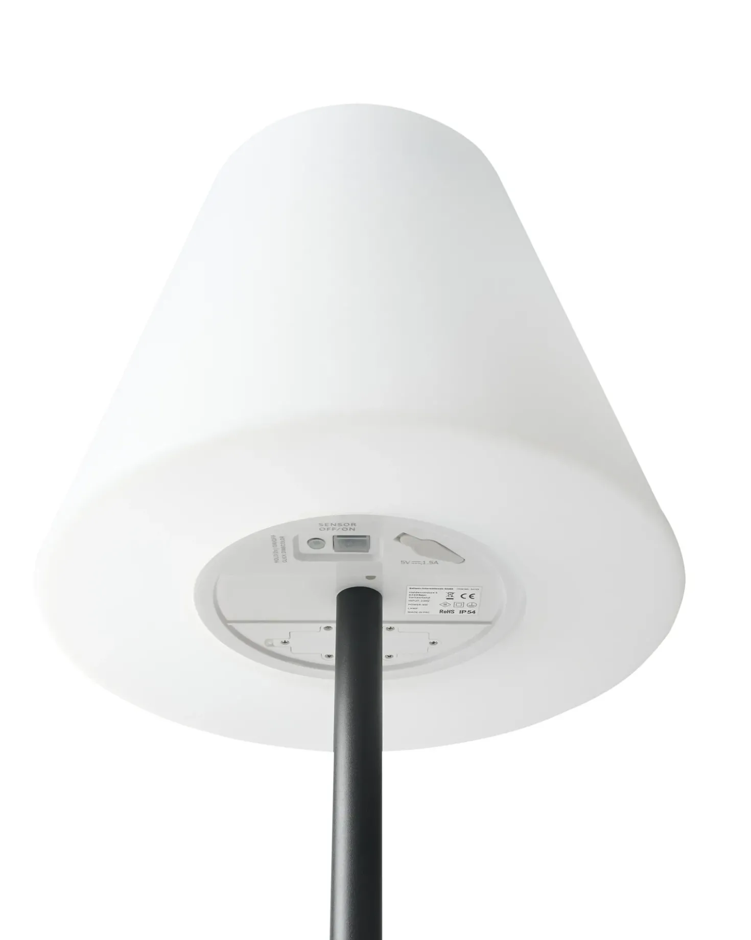 Udendørs solcelle LED-gulvlampe FONESCA Med fjernbetjening Hvid