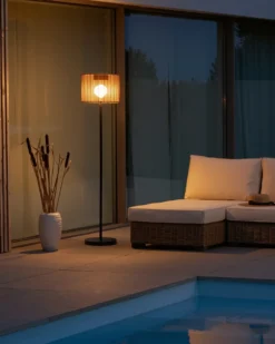 Udendørs solcelle LED-gulvlampe LUENA Brun