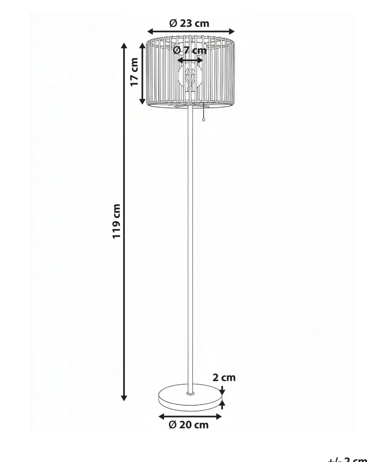 Udendørs solcelle LED-gulvlampe LUENA Brun