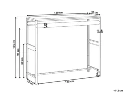 Udendørs barbord MAENZA 120 cm 40 cm Metal Hvid