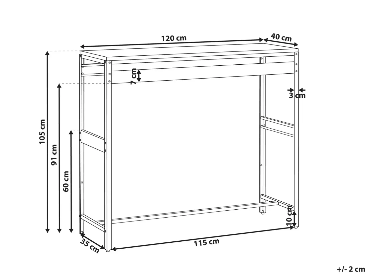 Udendørs barbord MAENZA 120 cm 40 cm Metal Grøn