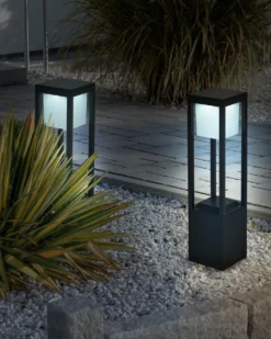 Udendørs LED-bedlampe med solceller LOON Sort