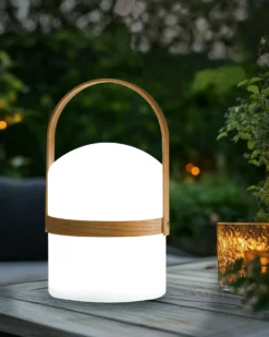 Udendørs LED-bordlampe ESTERO Med fjernbetjening Hvid
