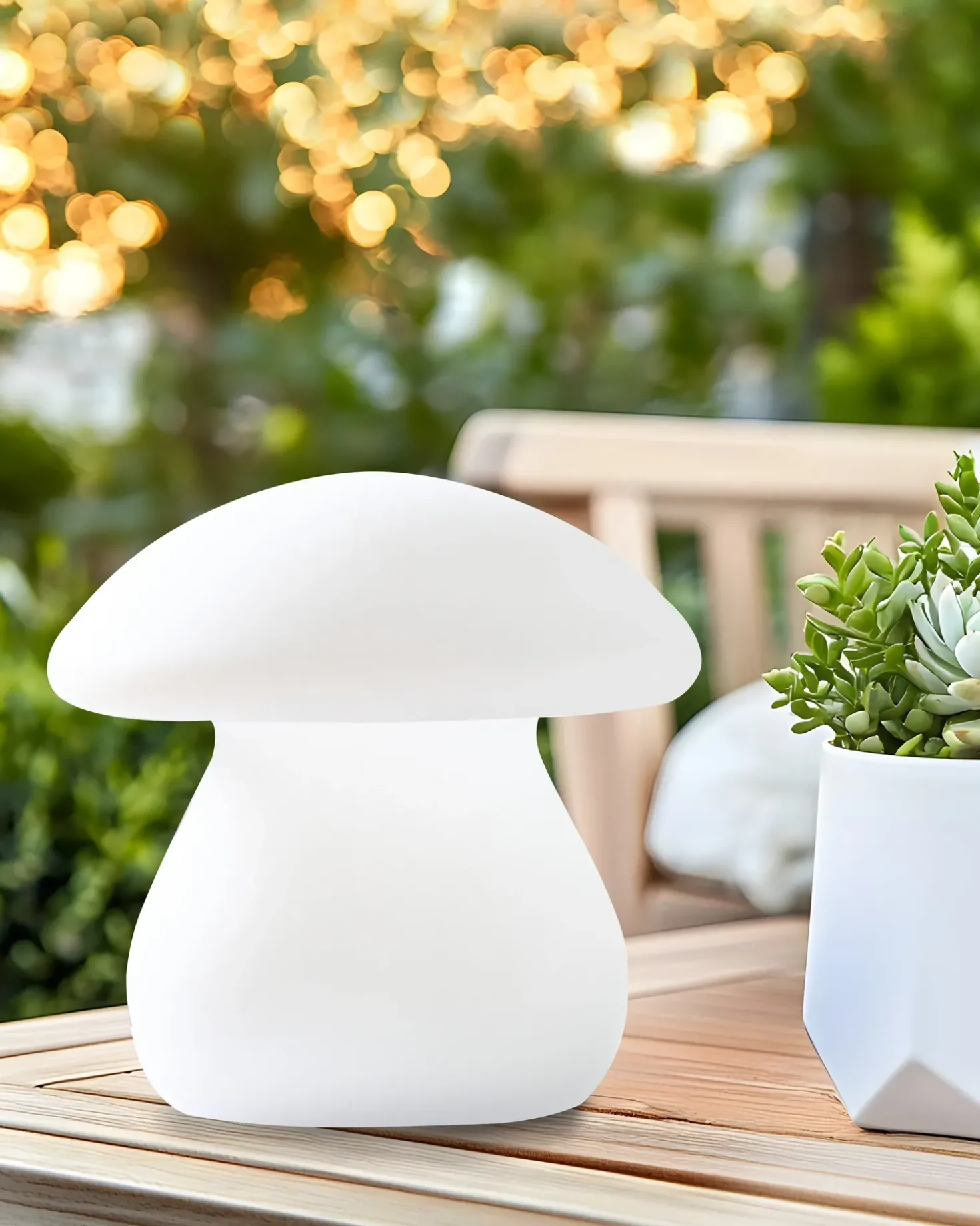 Udendørs LED-bordlampe TUIRA Med fjernbetjening Hvid
