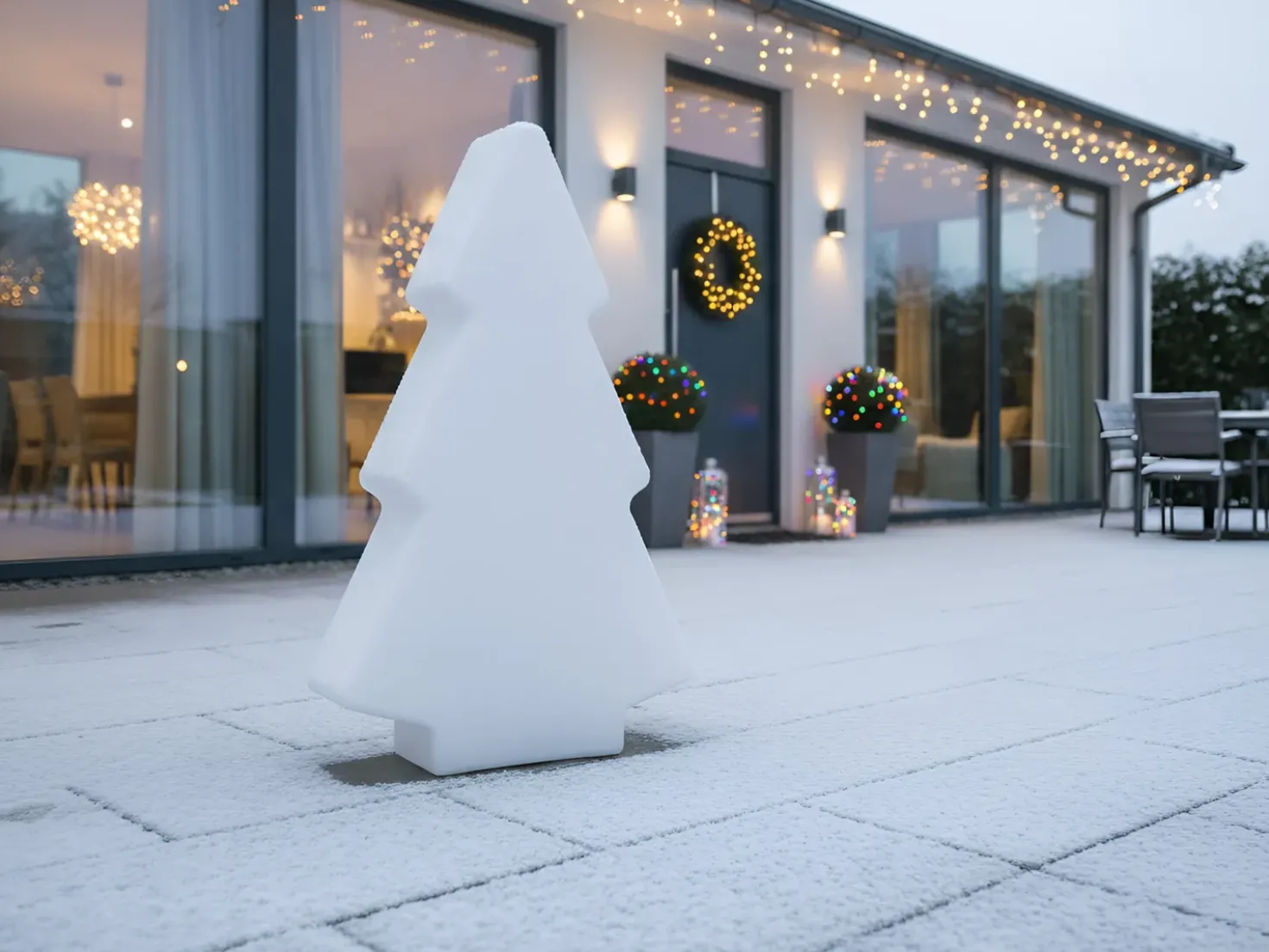 Udendørs LED-gulvlampe FINNAN Juletræ 83 cm Hvid