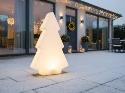 Udendørs LED-gulvlampe FINNAN Juletræ 83 cm Hvid