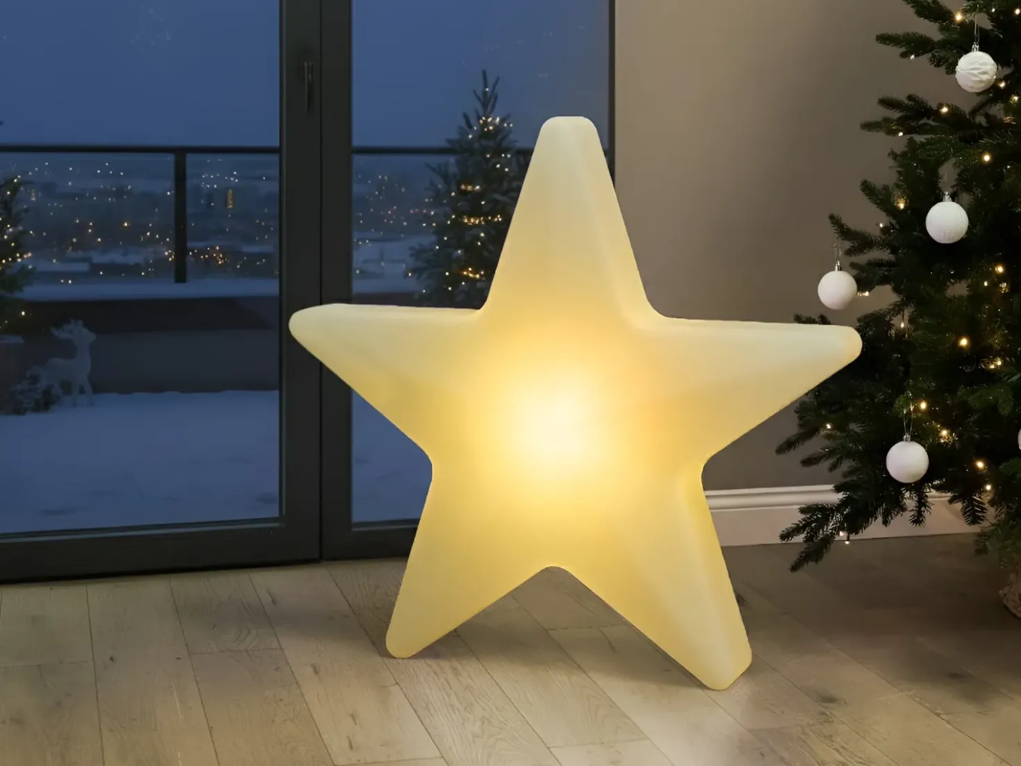 Udendørs LED-gulvlampe OLSAN Stjerne 76 cm Hvid