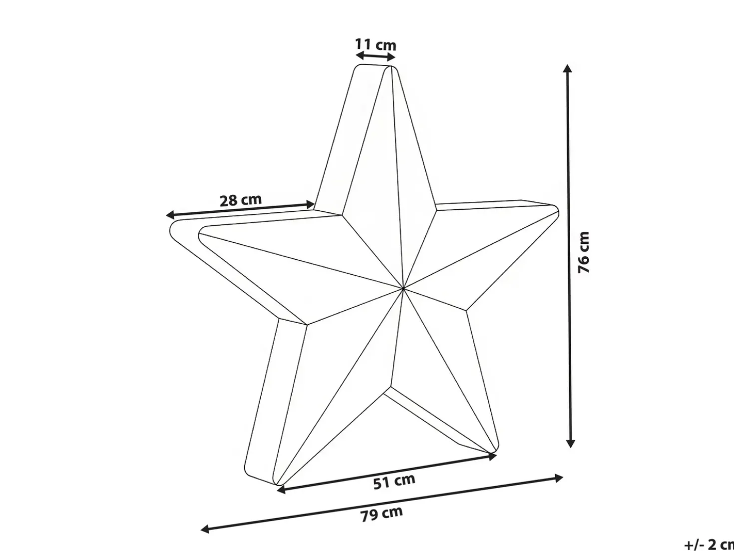 Udendørs LED-gulvlampe OLSAN Stjerne 76 cm Hvid