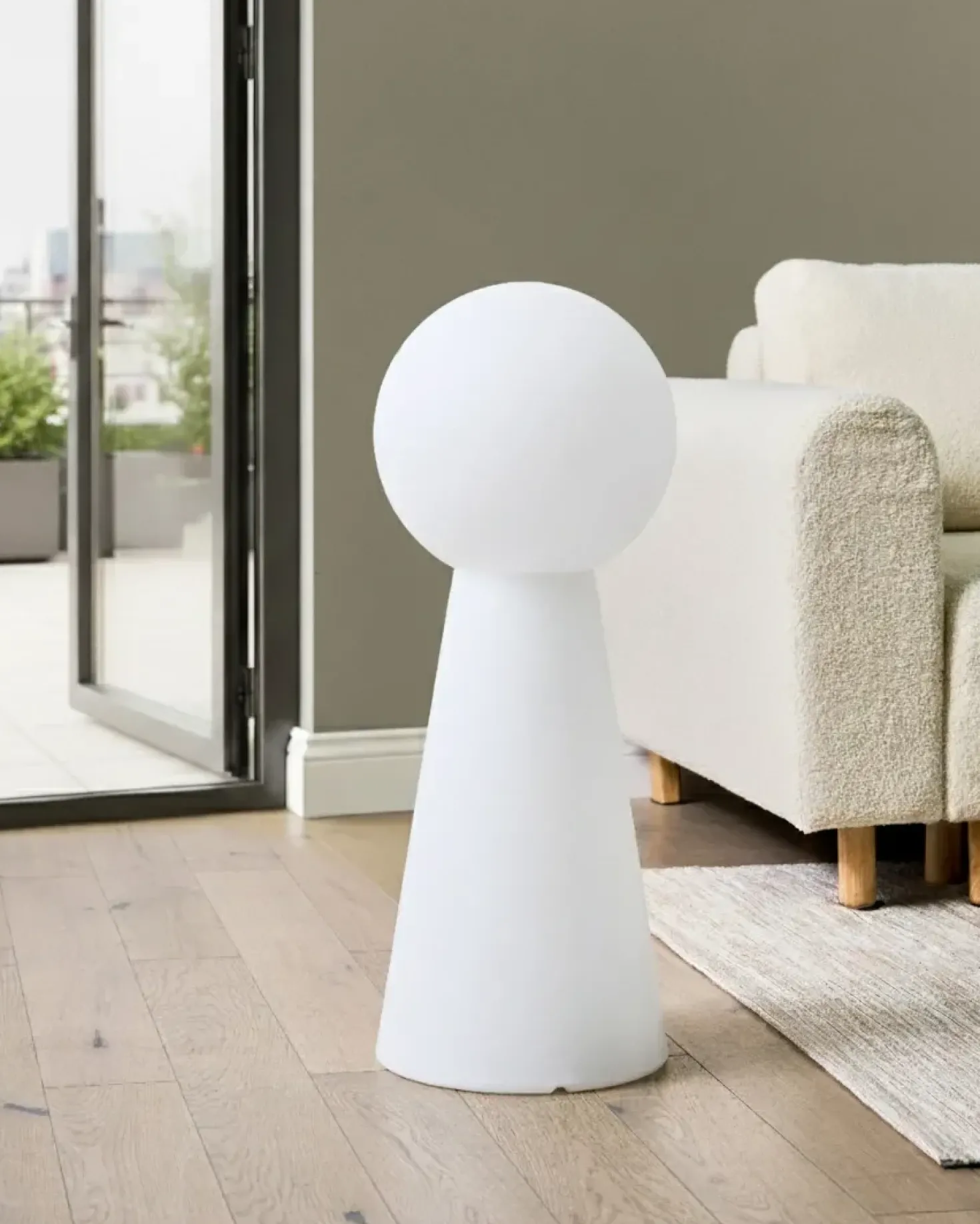 Udendørs LED-gulvlampe TORNE Hvid