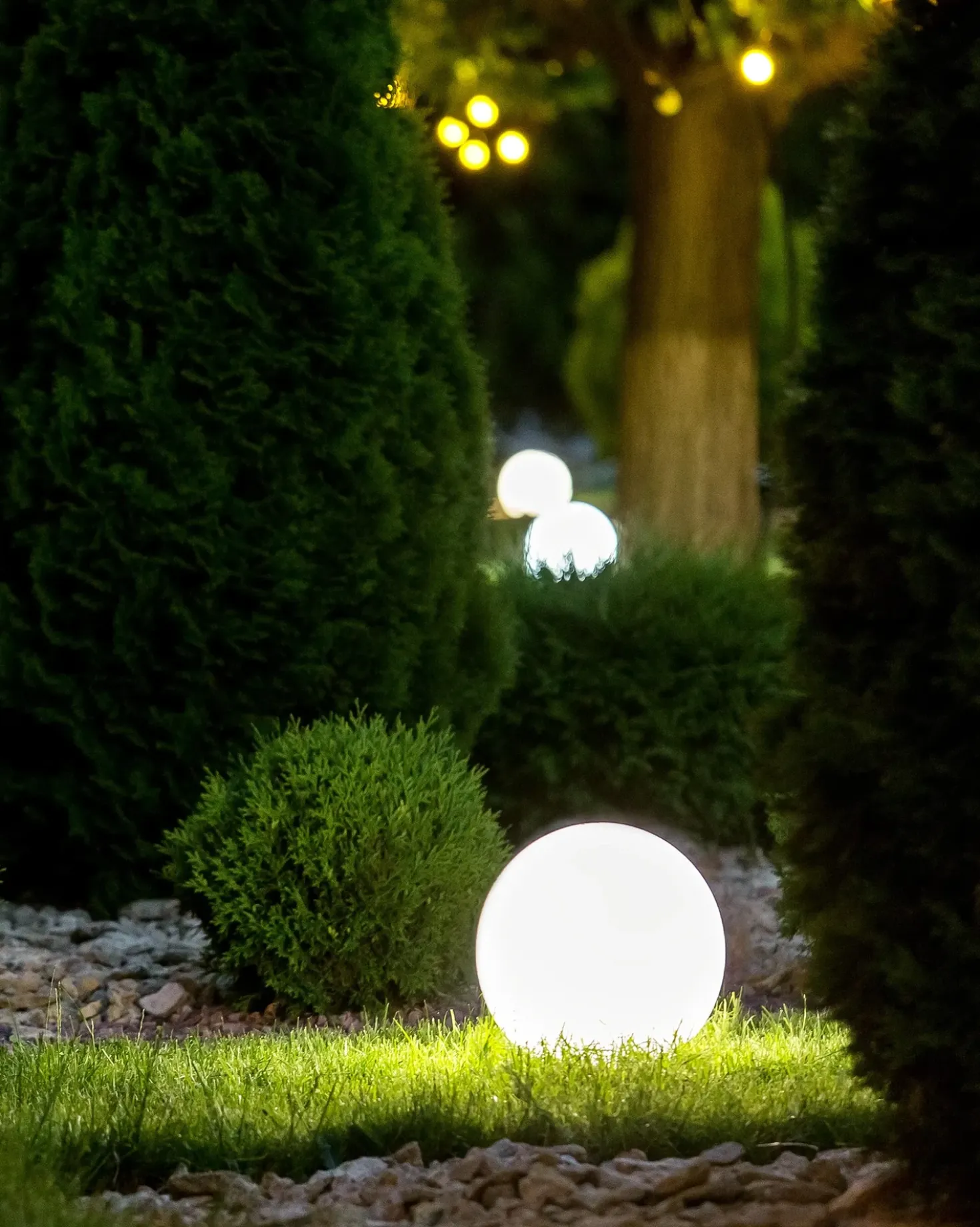 Udendørs LED-kuglelampe JOCOY Med fjernbetjening Hvid