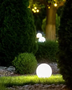 Udendørs LED-kuglelampe JOCOY Med fjernbetjening Cremehvid