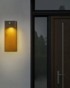 Udendørs LED-væglampe CARRON Med bevægelsessensor Grå
