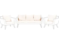 Udendørs pudebetræk sæt VITTORIA XL Cremehvid