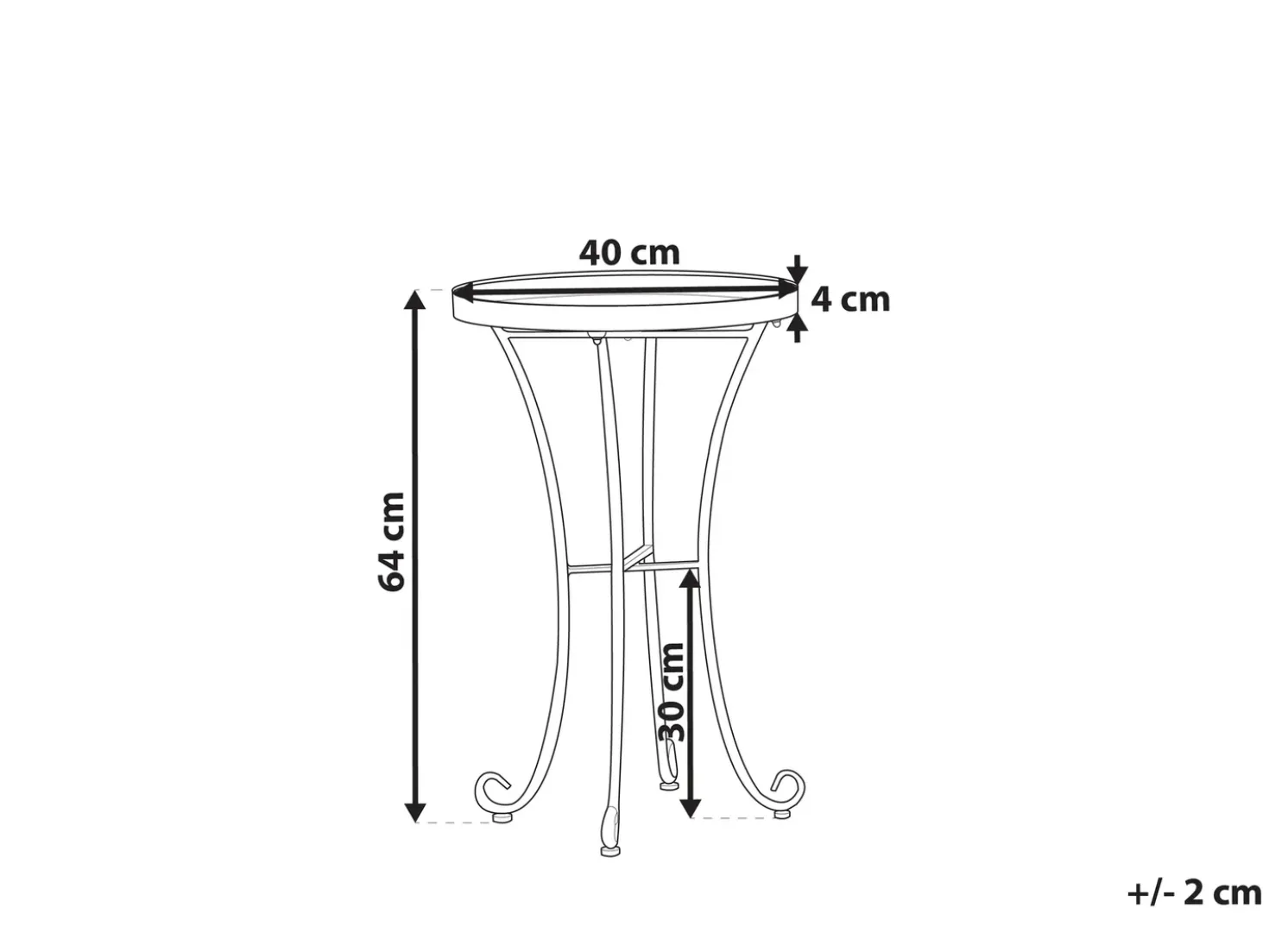 Udendørs sidebord CAVINIA 40 cm 40 cm Metal Lyserød