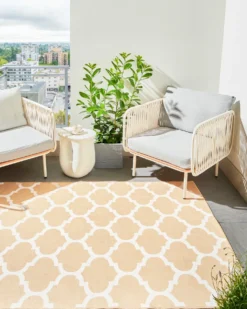 Udendørstæppe AKSU Beige 140 x 200 cm Kan vendes