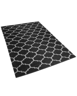Udendørstæppe ALADANA Sort/hvid 140 x 200 cm Kan vendes