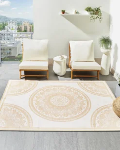 Udendørstæppe HUBLI Beige 160 x 230 cm